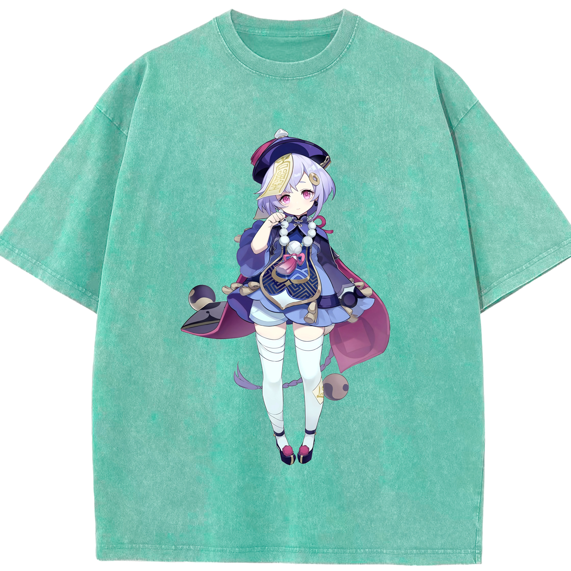 げんし神 七七 なな  genshin Nana 綿100% ヴィンテージ風 半袖Tシャツ（フロントプリント）